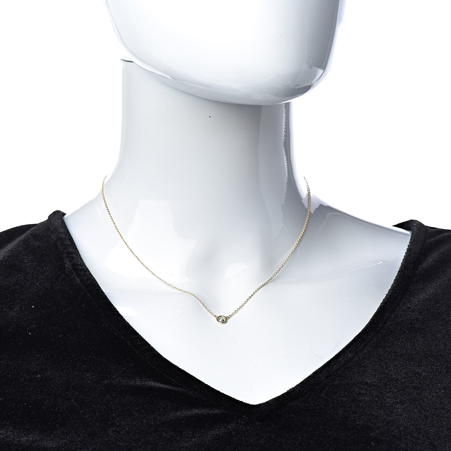 Tiffany 18K Yellow Gold Diamond .25ct Elsa Peretti Diamonds by the Yard Pendant Necklace 2 of 9