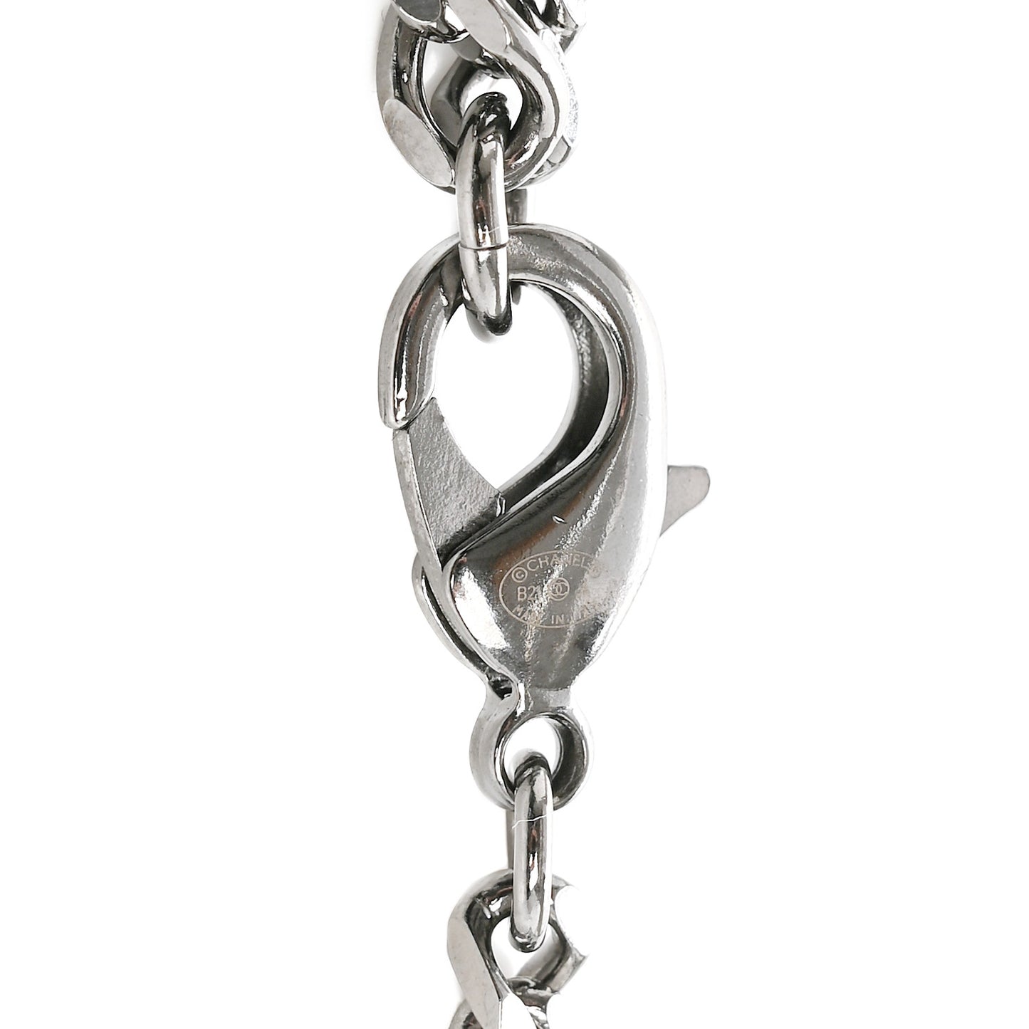 Ruthenium Crystal CC Chain Links Belt Silver