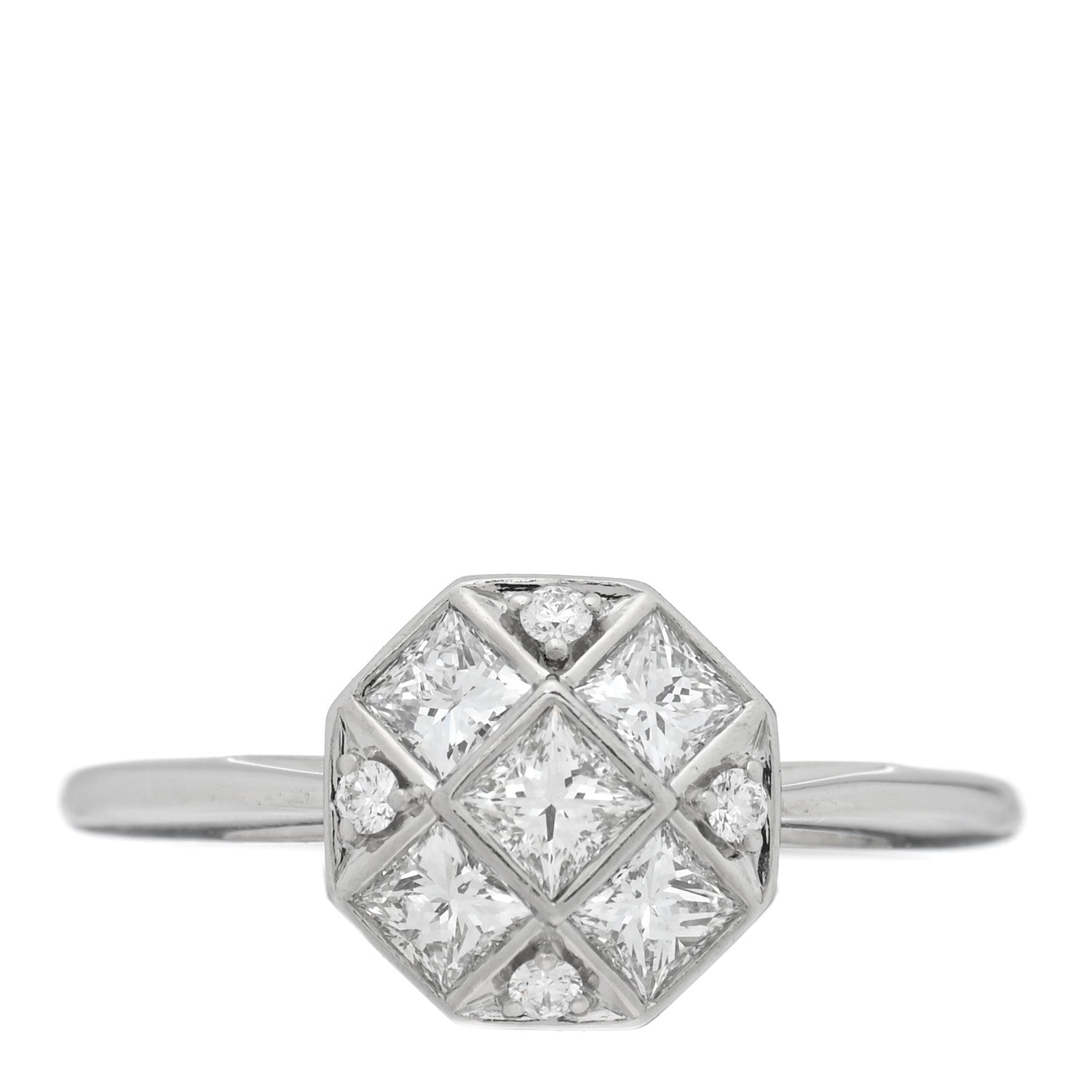 Tiffany Platinum Diamond Mosaic Ring 51 5.75 1 of 4
