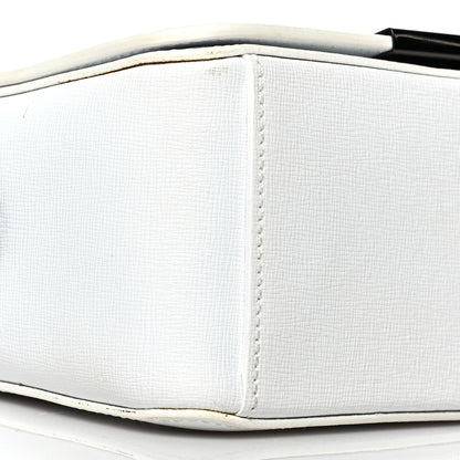 Off-White Saffiano Striped Diag Binder Flap Bag White Black 9 of 16