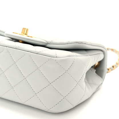 Chanel Lambskin Quilted Mini Pearl Crush Flap Light Grey 10 of 10