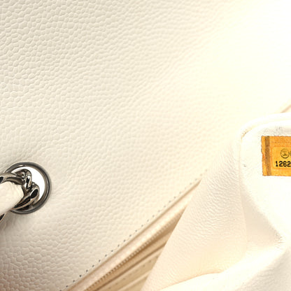 Chanel Caviar Quilted Jumbo Single Flap White 8 of 12