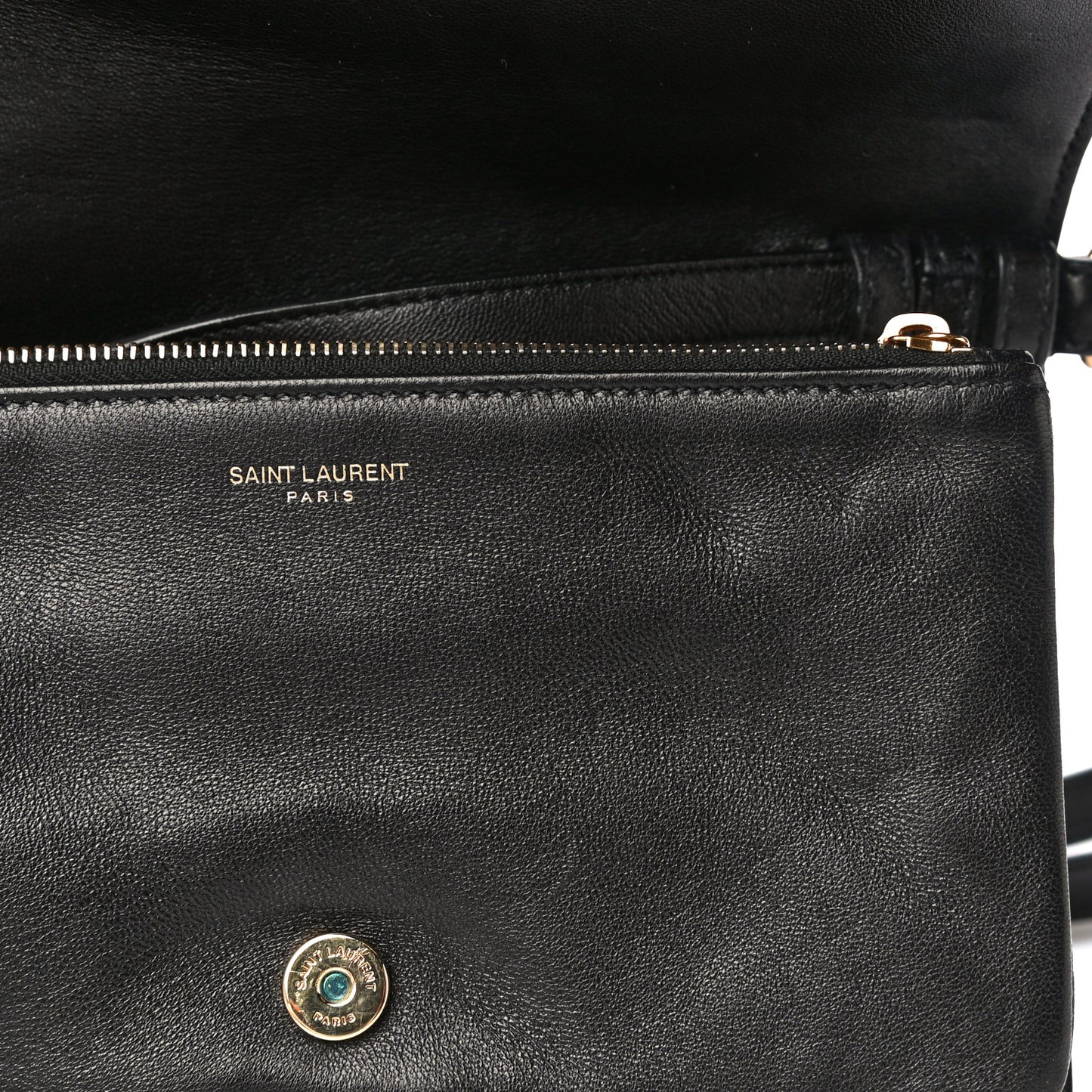 Lambskin Diamond Quilted Monogram Angie Chain Bag Black