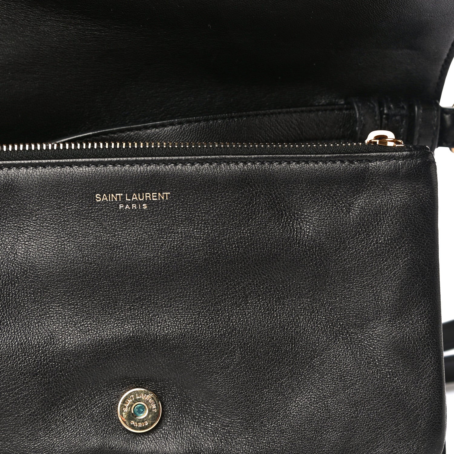 Saint Laurent Lambskin Diamond Quilted Monogram Angie Chain Bag Black 20 of 31