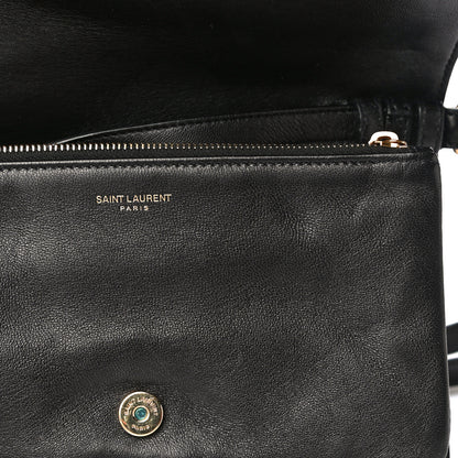 Saint Laurent Lambskin Diamond Quilted Monogram Angie Chain Bag Black 20 of 31