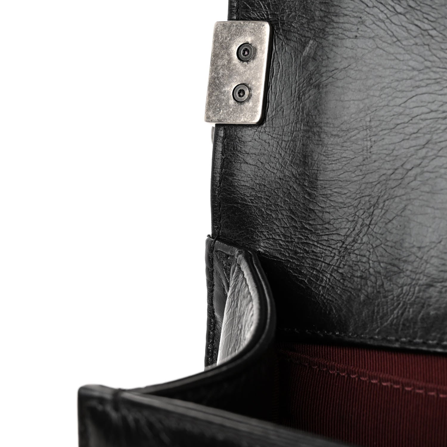 Chanel Glazed Calfskin Quilted Medium Chain Around Boy Flap Black 11 of 12