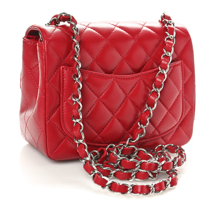 Chanel Lambskin Quilted Mini Square Flap Red 3 of 11