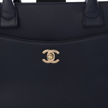 Chanel Grained Calfskin Small Neo Executive Shopper Tote Dark Blue 8 of 8