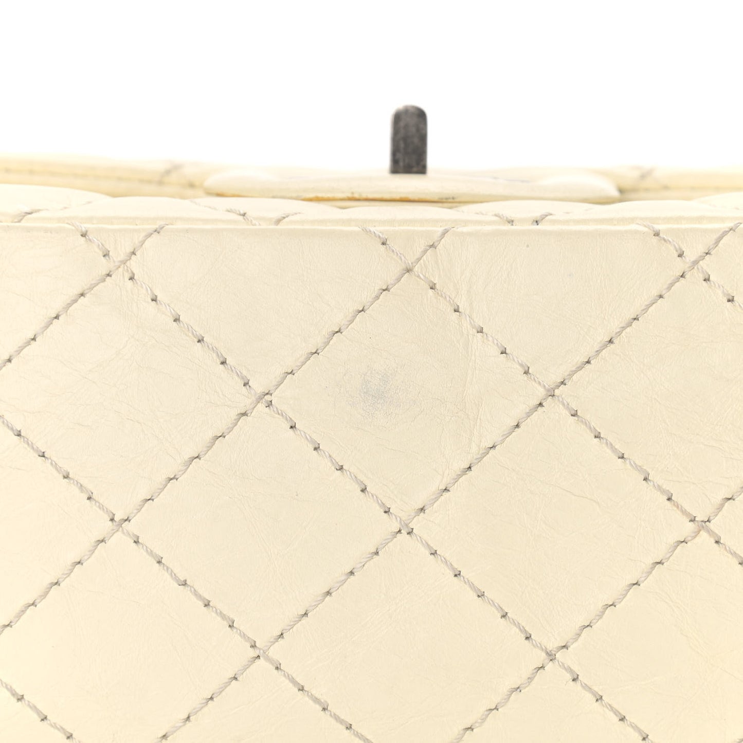 Aged Calfskin Quilted 2.55 Reissue 225 Flap White