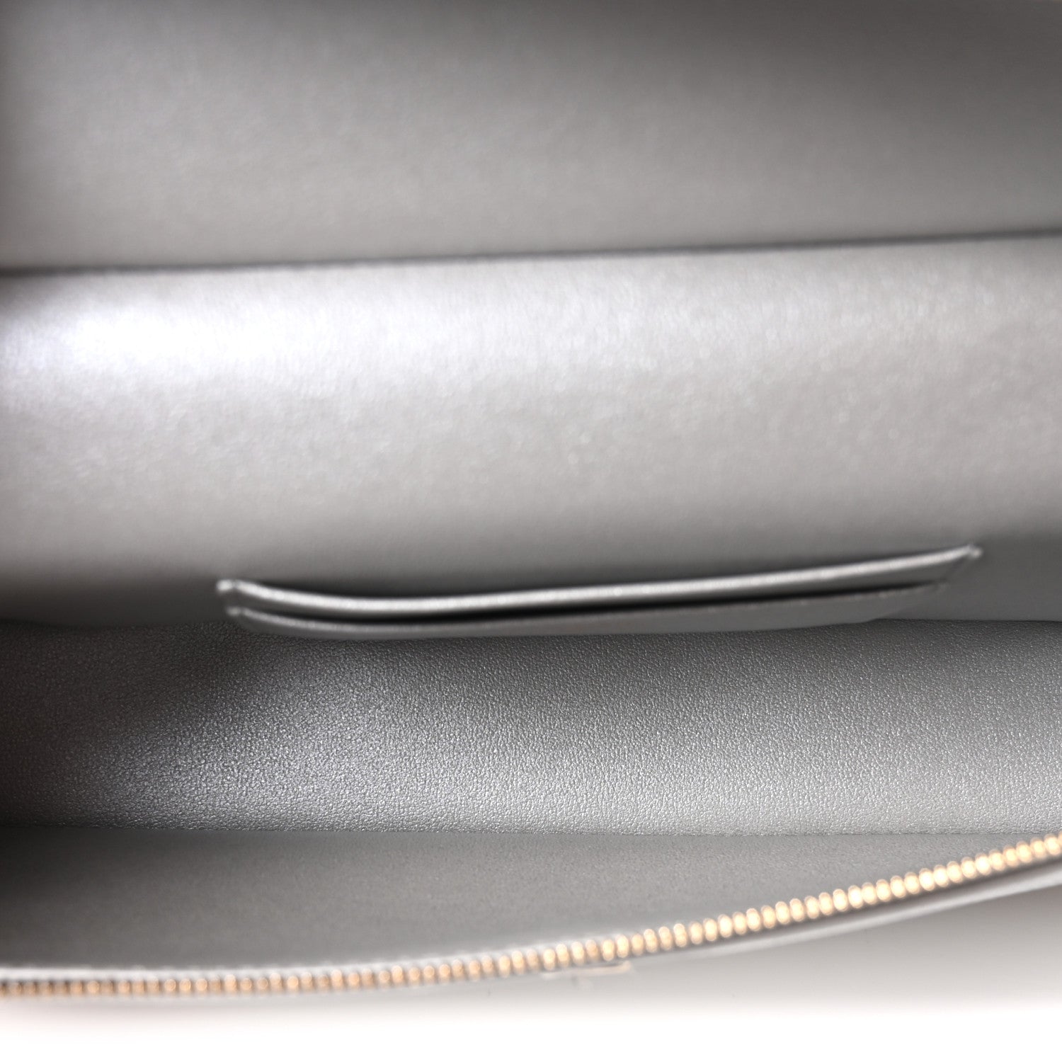 Chanel Lizard Embossed Top Handle Slim Vanity With Chain Silver 5 of 10