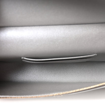 Chanel Lizard Embossed Top Handle Slim Vanity With Chain Silver 5 of 10