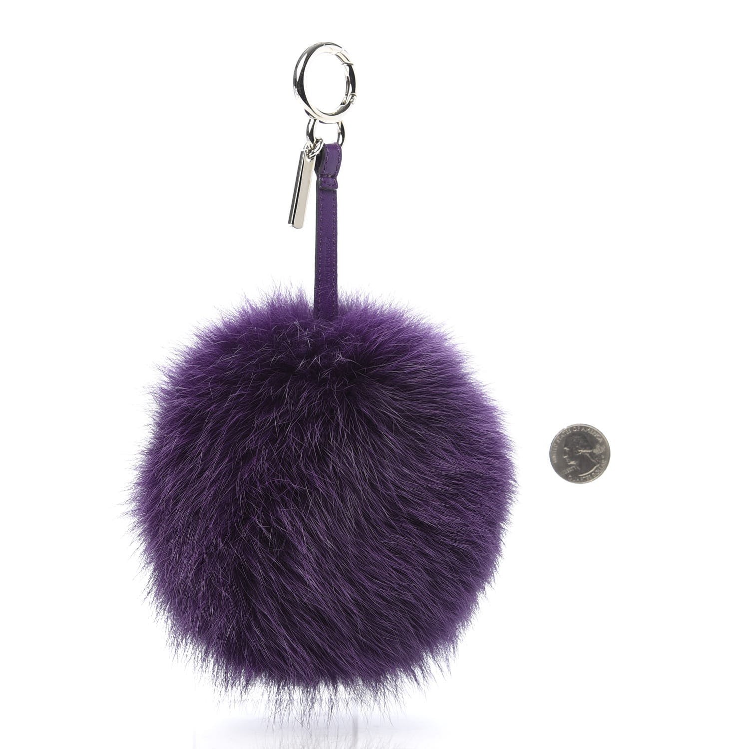 Fendi Fox Fur Shiny Nappa Bi-Color M ABCharm Bag Charm Viola Lago Viola Plus 2 of 4