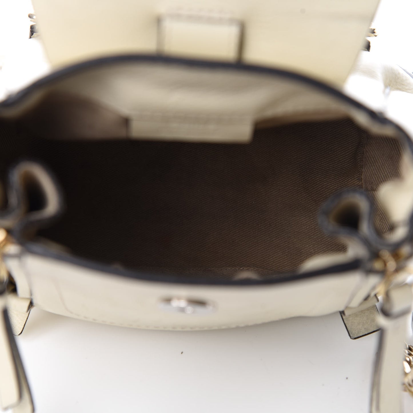 Suede Calfskin Small Faye Backpack Off White