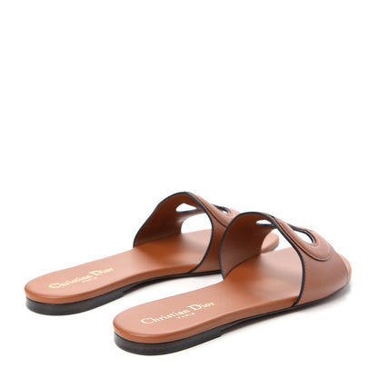 Christian Dior Calfskin D-Club Mule Sandal 38.5 Dark Tan 4 of 11