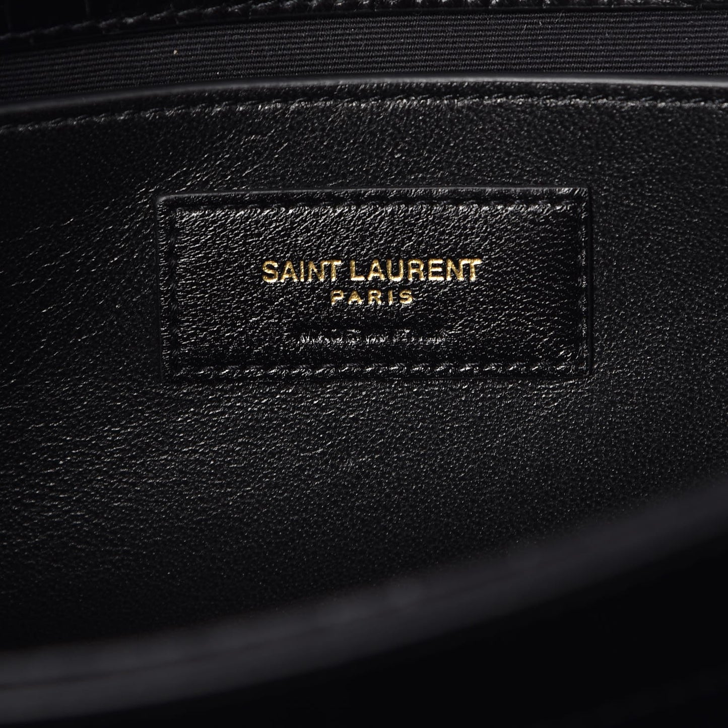 Calfskin Crocodile Embossed Monogram Medium Sunset Black