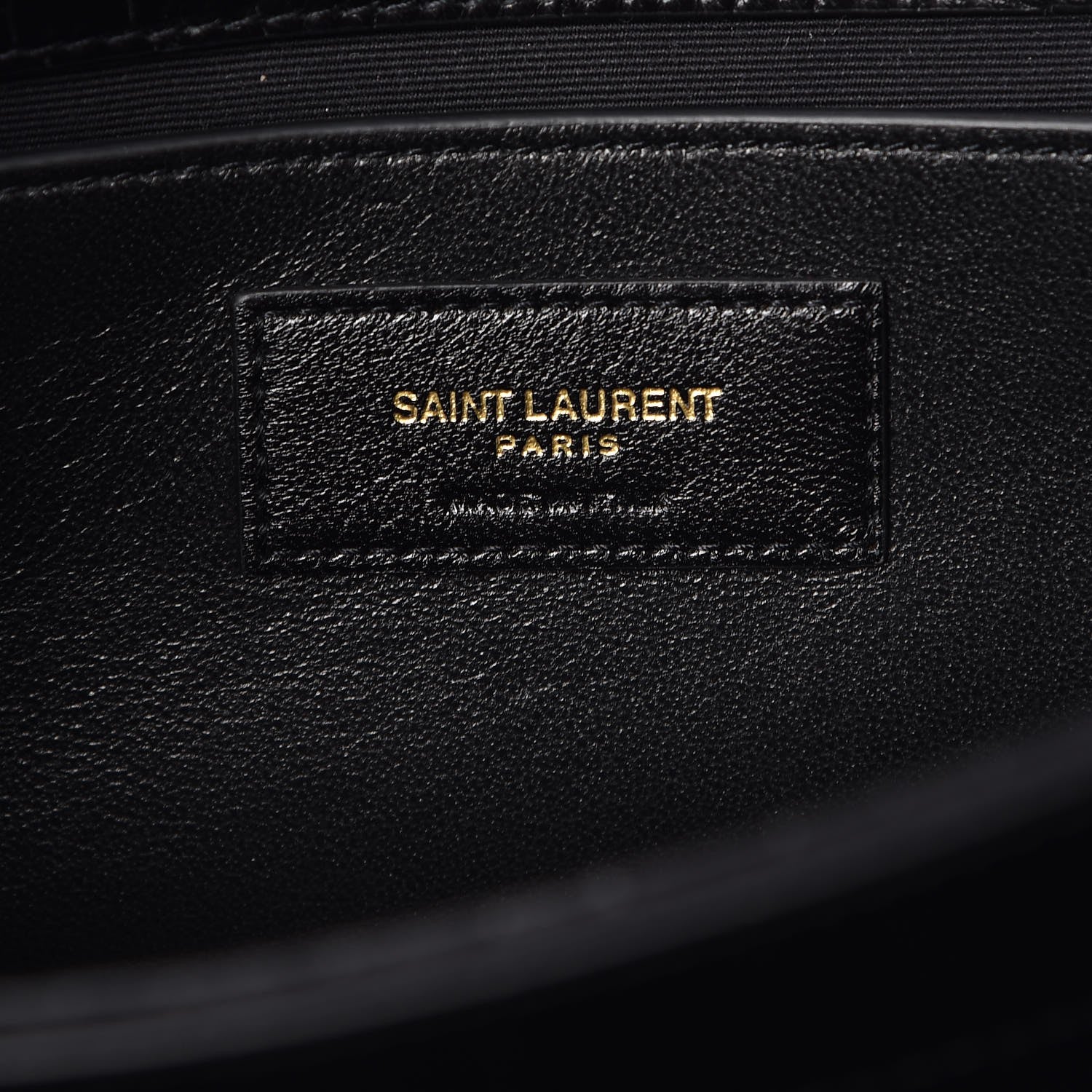 Saint Laurent Calfskin Crocodile Embossed Monogram Medium Sunset Black 7 of 8