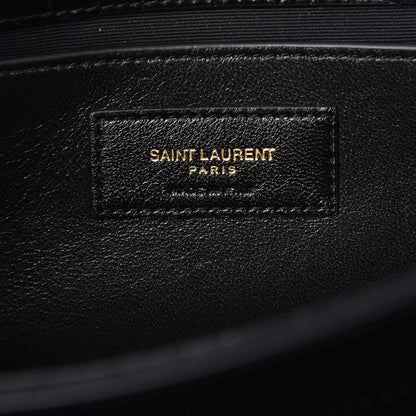 Saint Laurent Calfskin Crocodile Embossed Monogram Medium Sunset Black 7 of 8