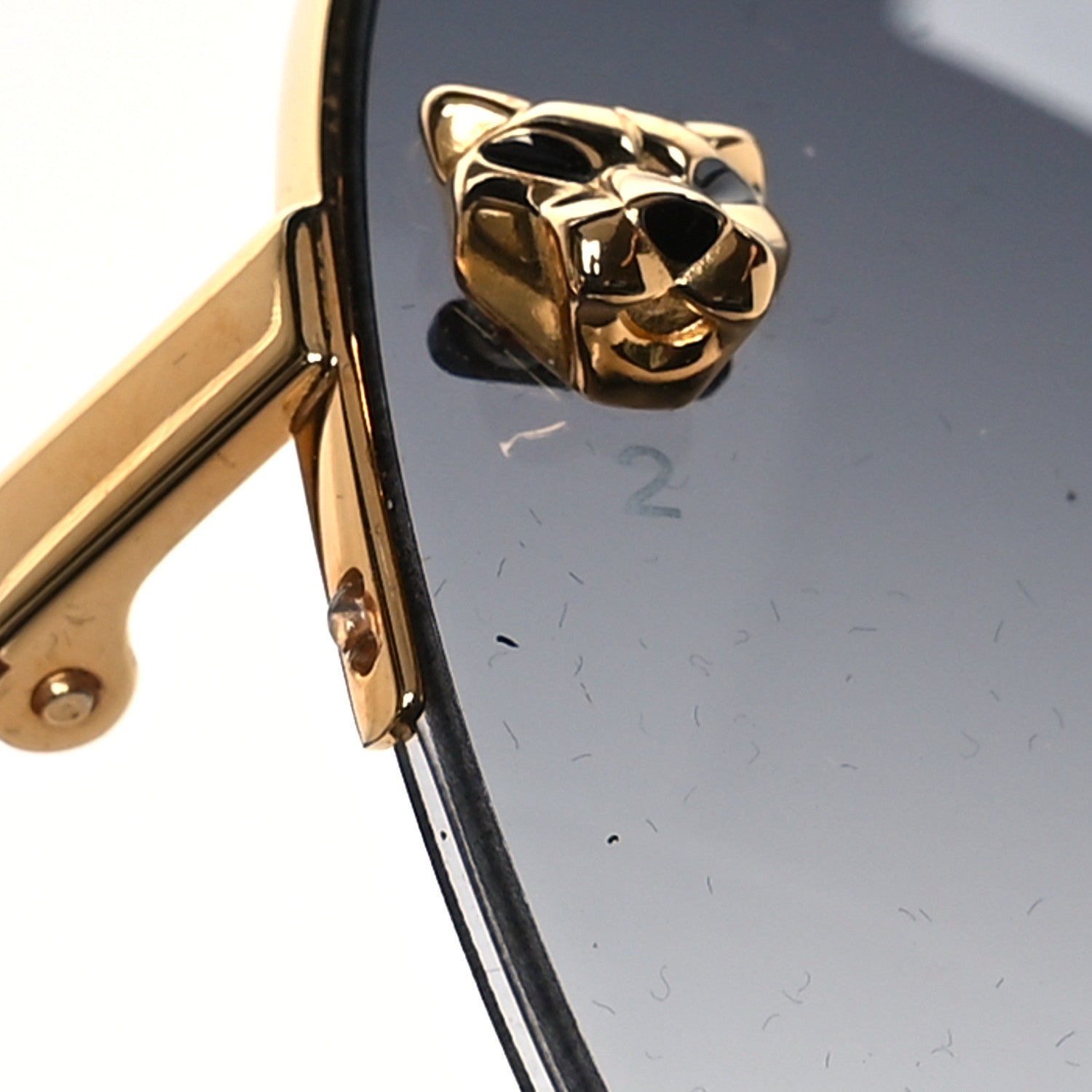 Cartier Santos de Cartier Aviator Sunglasses CT0065S Gold Black 7 of 8