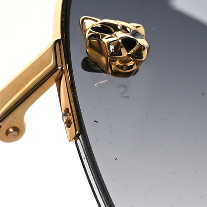 Cartier Santos de Cartier Aviator Sunglasses CT0065S Gold Black 7 of 8