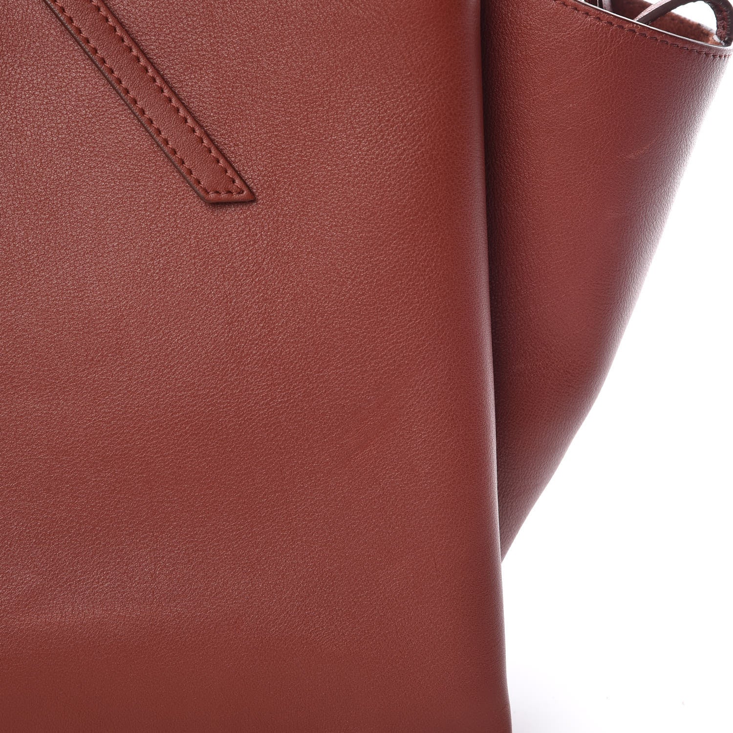 Celine Calfskin Medium Tri-Fold Bag Red Wood 10 of 15