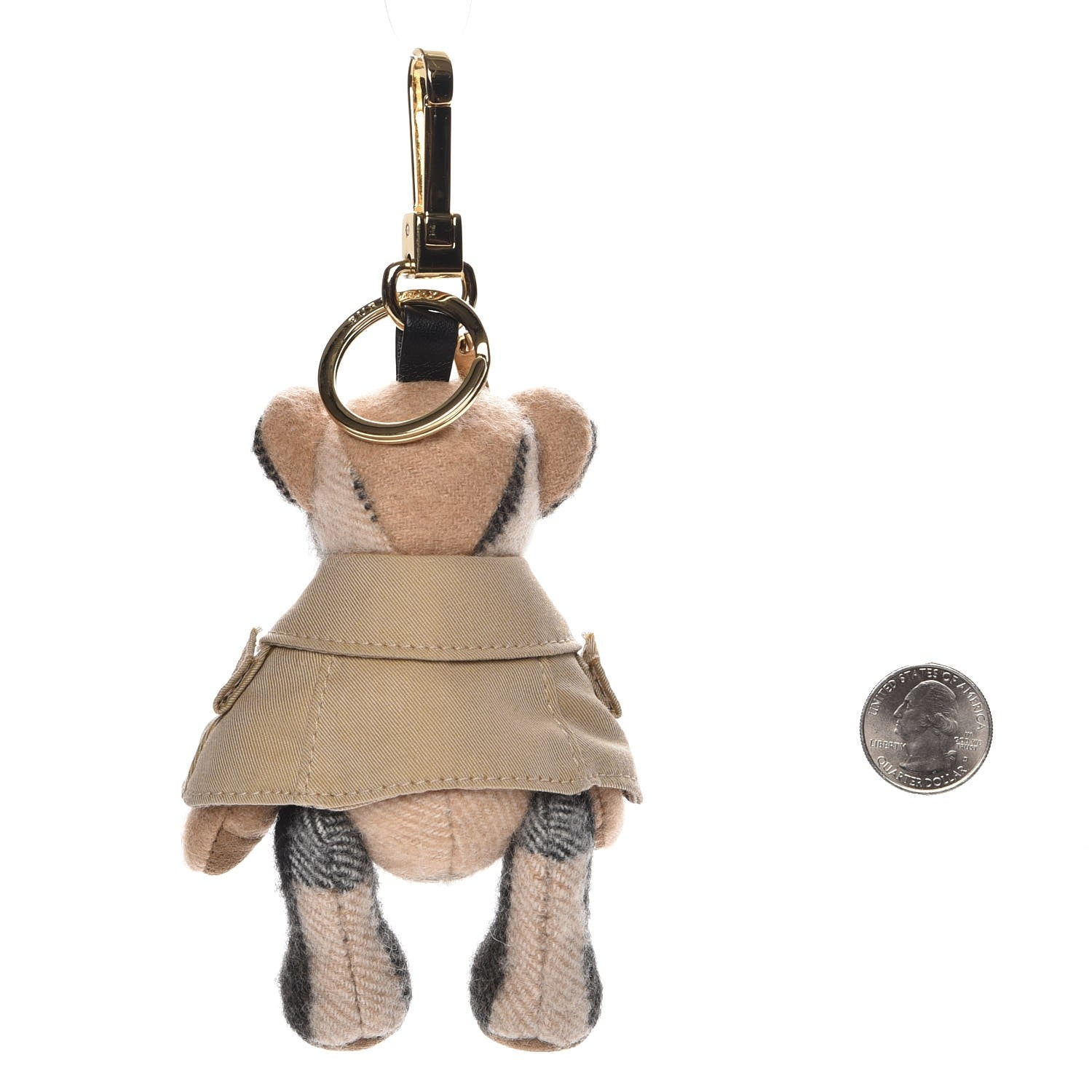Burberry Cashmere House Check Thomas Bear Poncho Bag Charm Camel 2 of 3