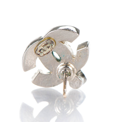 Chanel Enamel Crystal CC Earrings Silver 5 of 5