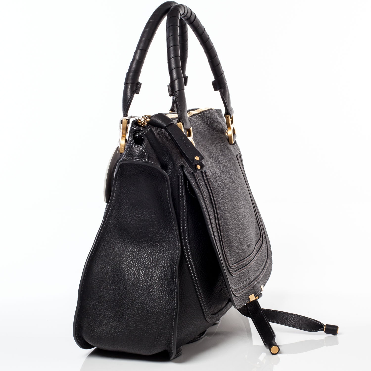 Chloe Leather Large Marcie Satchel Black 3 of 11