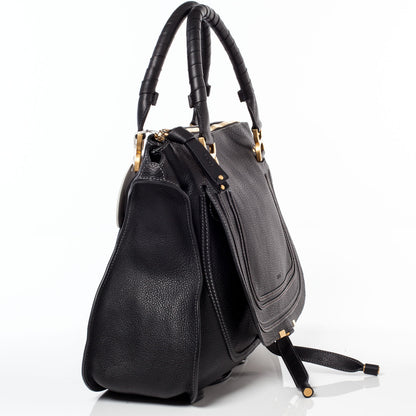 Chloe Leather Large Marcie Satchel Black 3 of 11