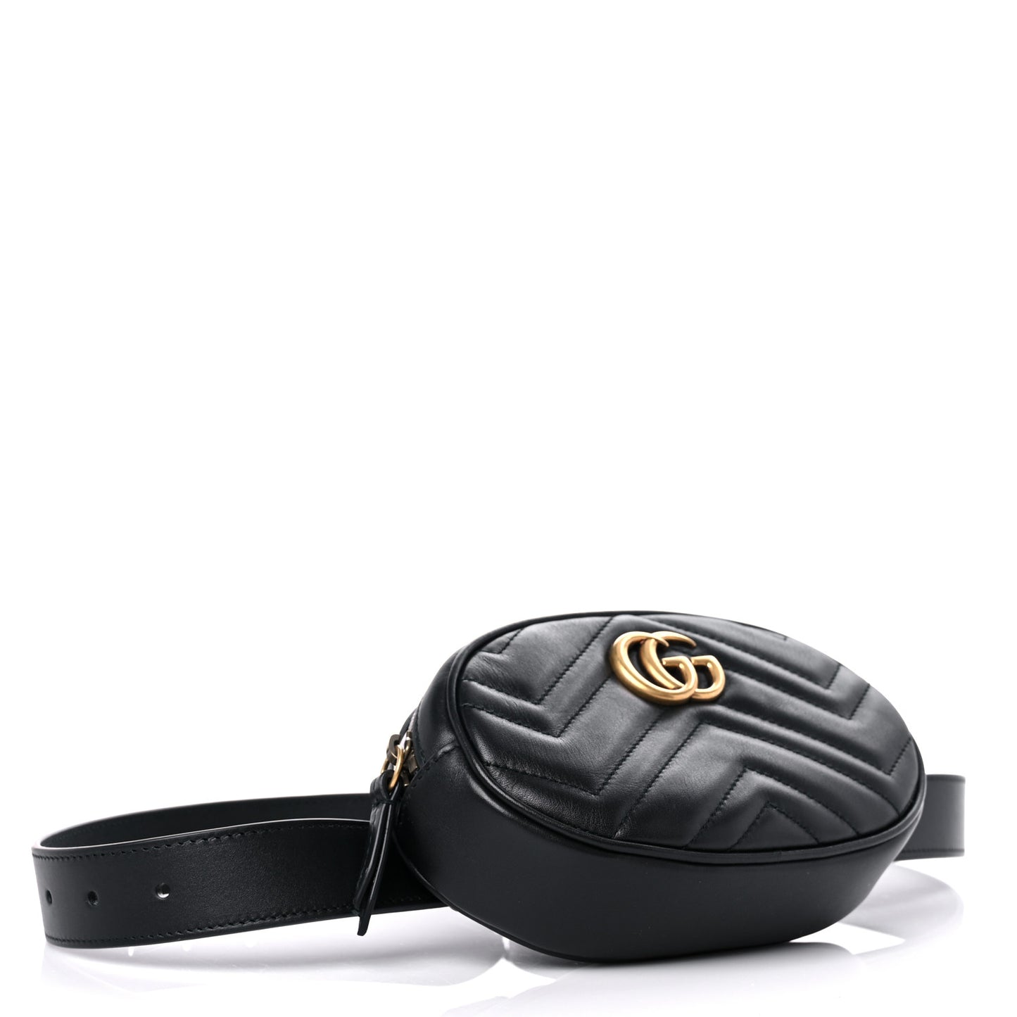 Calfskin Matelasse GG Marmont Belt Bag 85 34 Black