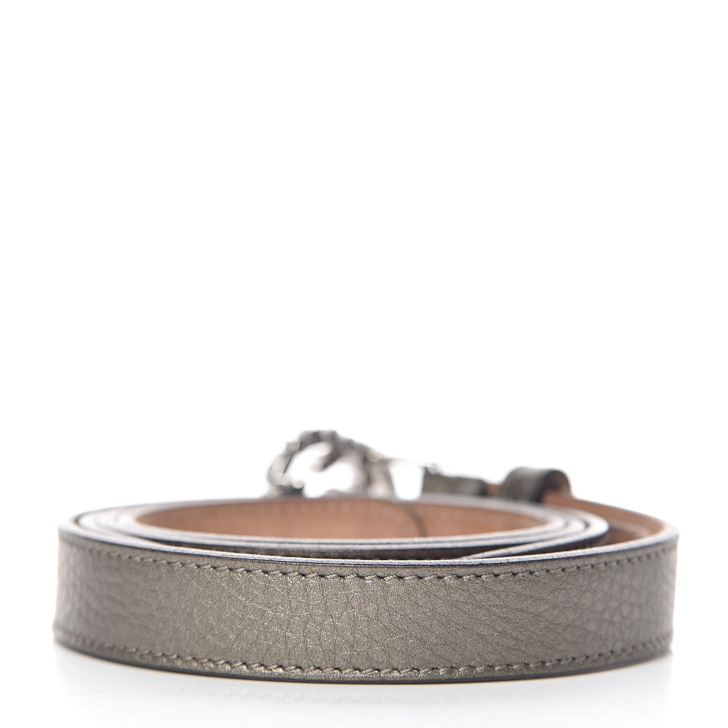 Gucci Metallic Calfskin Crystal Interlocking G Belt 95 38 Sasso 3 of 7