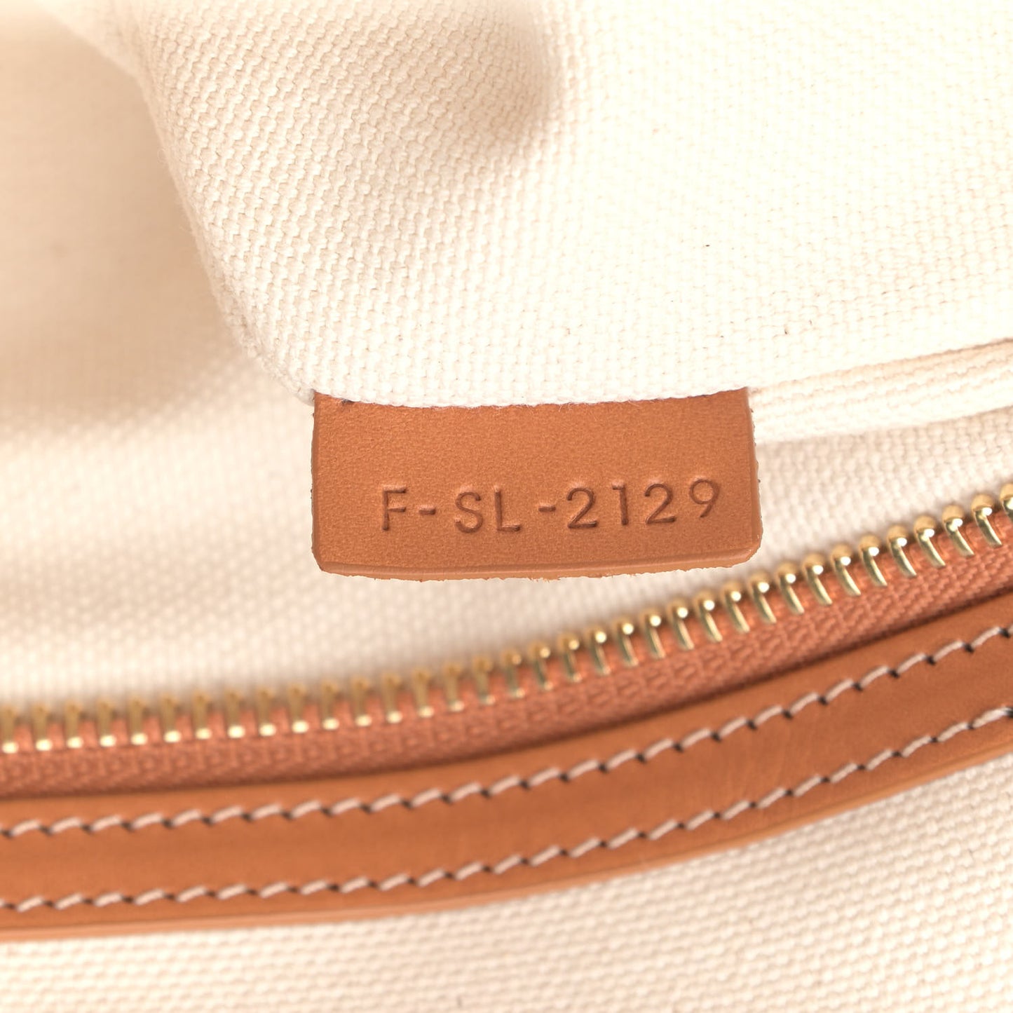 Canvas Calfskin Horizontal Cabas Natural Tan