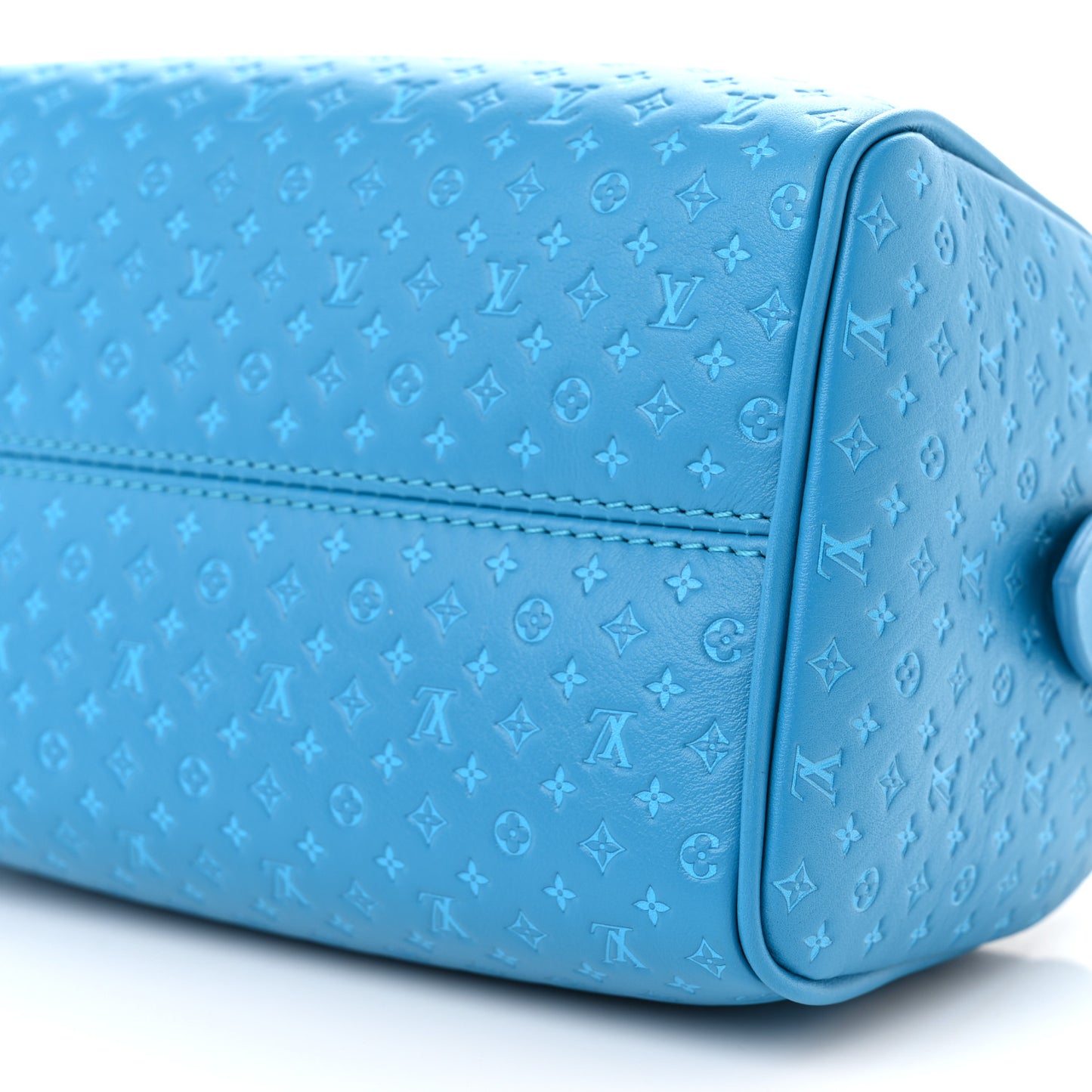 Calfskin Nanogram Embossed Speedy 20 Bleu