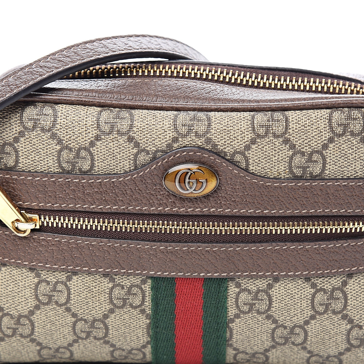Gucci GG Supreme Monogram Web Mini Ophidia Shoulder Bag Brown 9 of 9