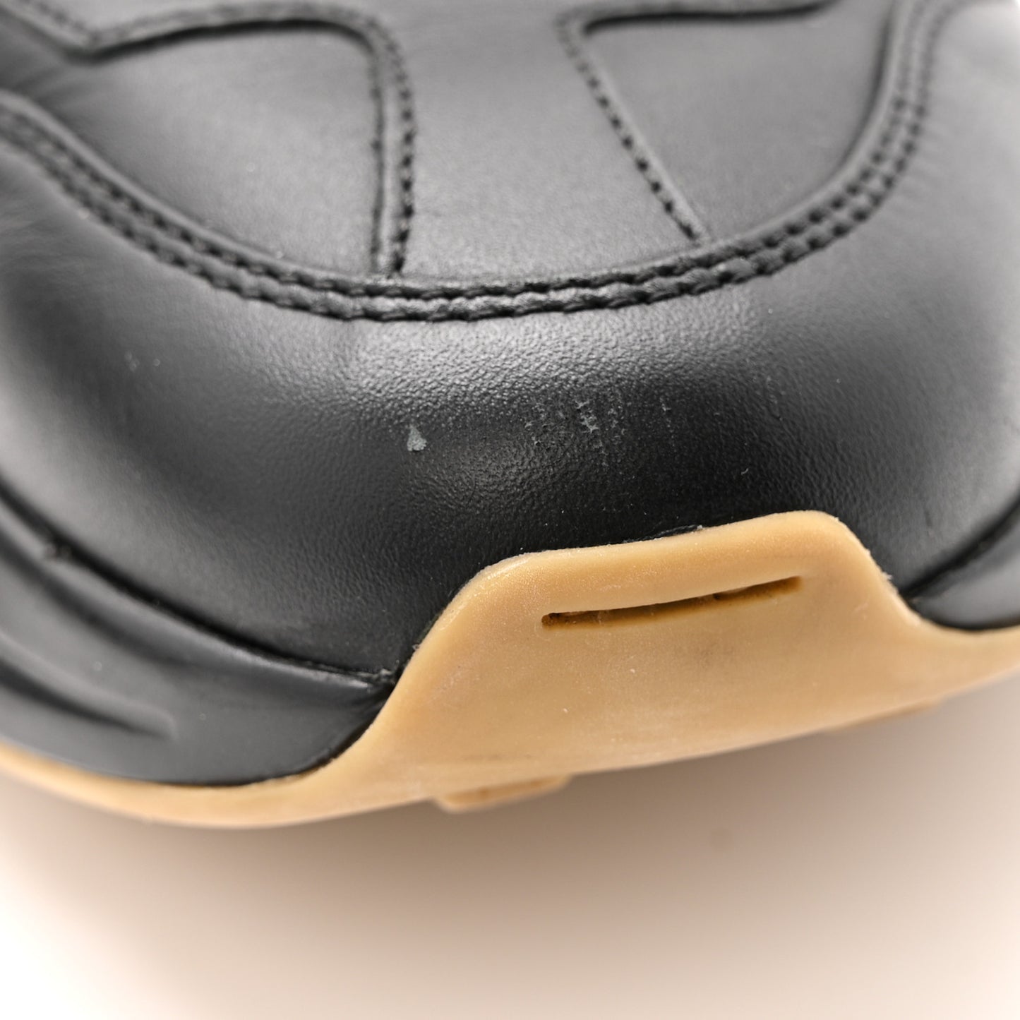 Calfskin Iridescent Logo Womens Rhyton Sneakers 37 Black