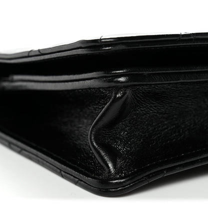 Chanel Shiny Lambskin Flap Clutch With Chain So Black 10 of 11