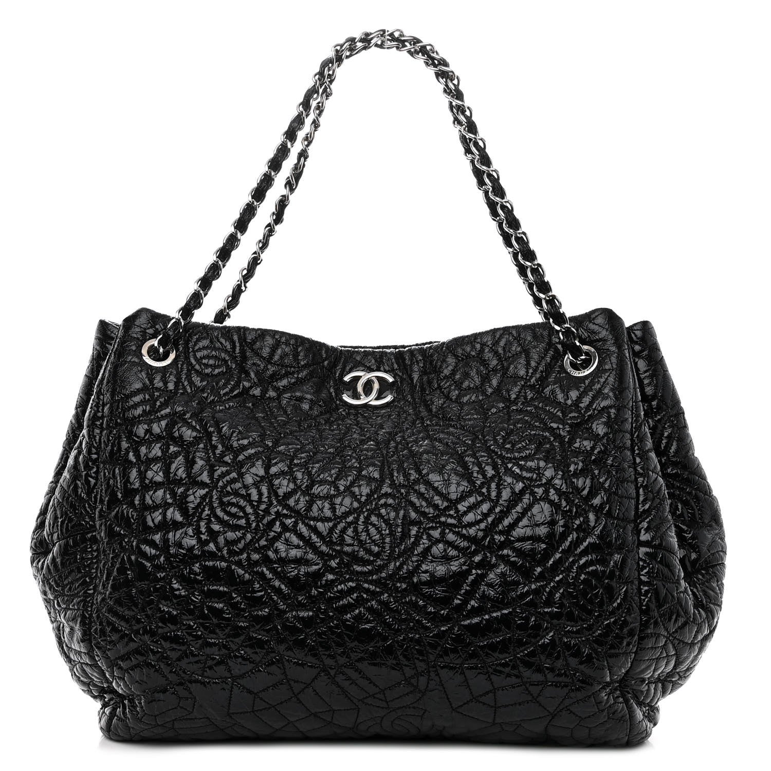 Chanel Vinyl Graphic Edge Tote Black 1 of 9