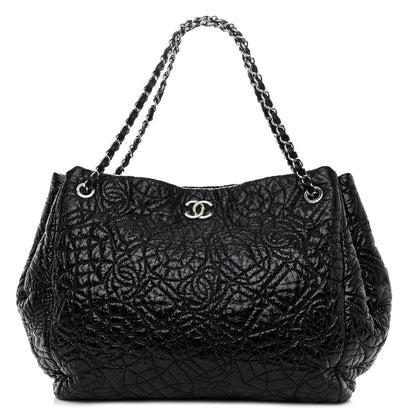 Chanel Vinyl Graphic Edge Tote Black 1 of 9