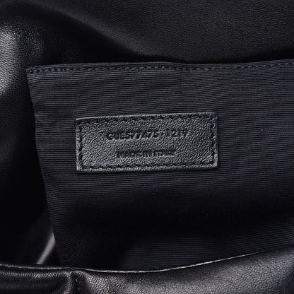Saint Laurent Lambskin Quilted Medium Loulou Puffer Monogram Chain Satchel Black 6 of 11