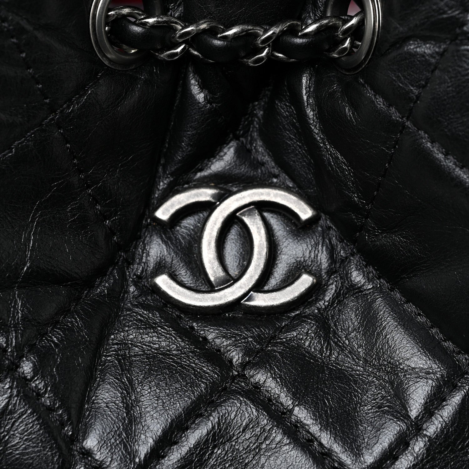 Chanel Aged Calfskin Quilted Gabrielle Backpack Black 12 of 12