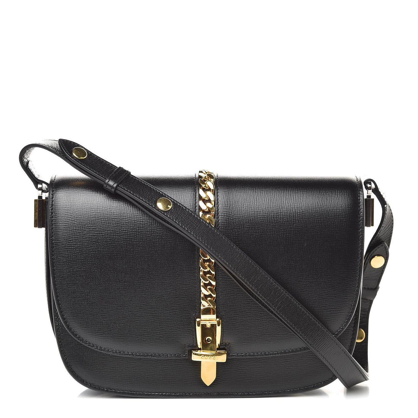 Azalea Calfskin Small Sylvie 1969 Flap Messenger Bag Black