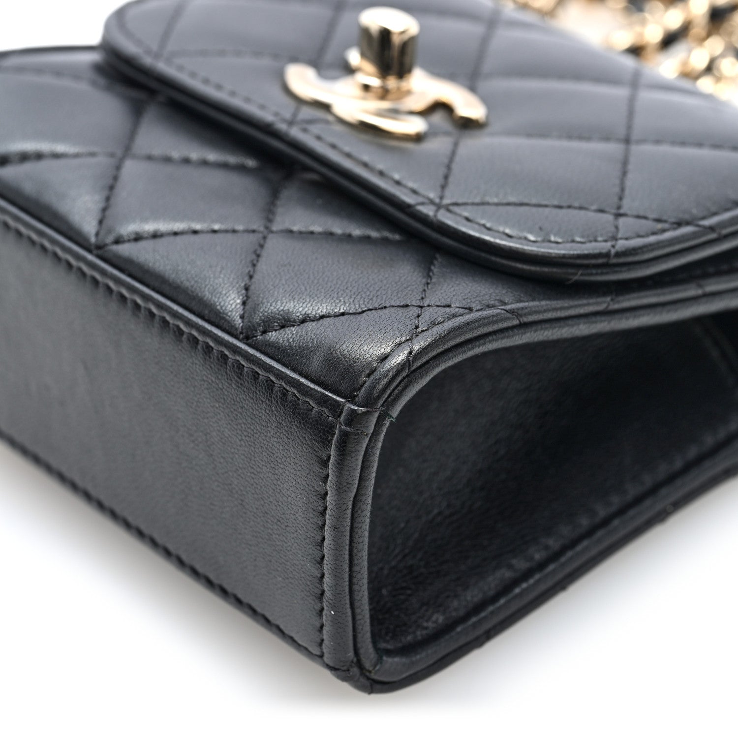 Chanel Lambskin Quilted Mini Trendy CC Clutch With Chain Black 9 of 9