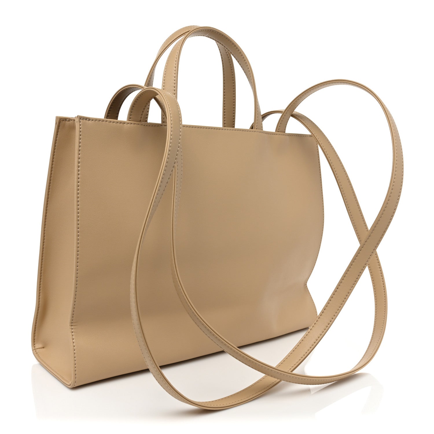 Telfar Vegan Leather Medium Shopping Bag Cream 2 of 7