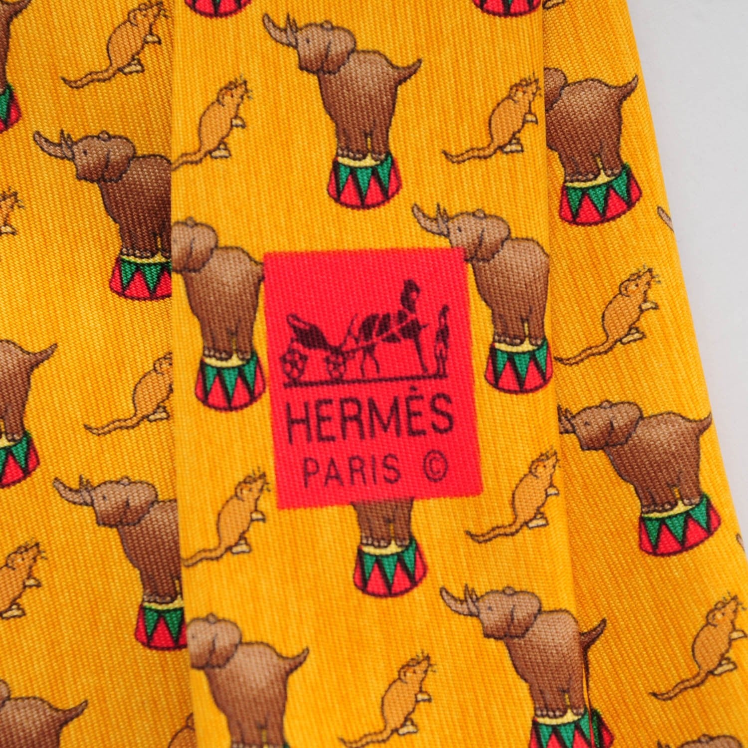 Hermes Printed Silk Mens Neck Tie 4 of 4