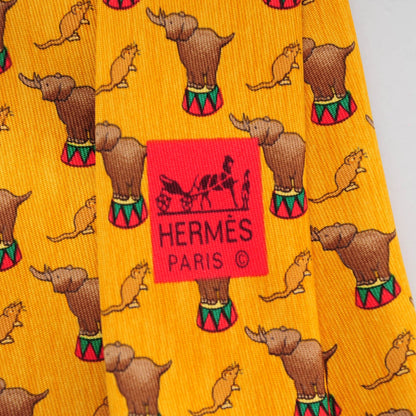Hermes Printed Silk Mens Neck Tie 4 of 4