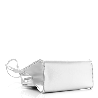 Telfar Metallic Vegan Leather Small Shopping Bag Silver 4 of 8
