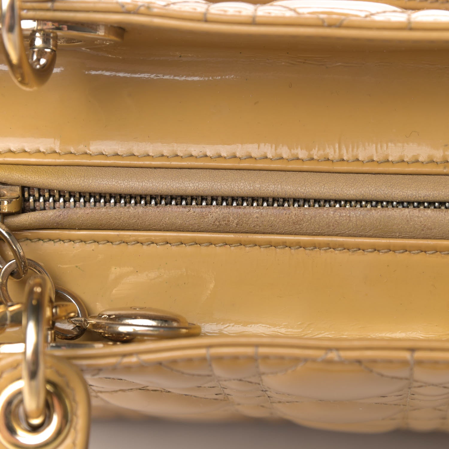 Christian Dior Patent Cannage Medium Lady Dior Beige 9 of 9