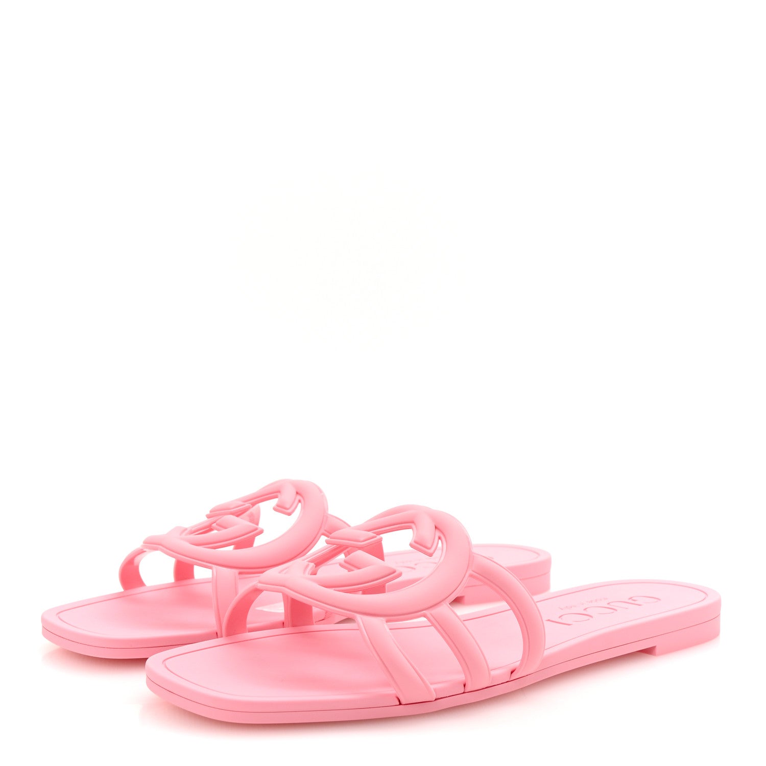 Gucci Rubber Interlocking G Womens Slide Sandals 38 Wild Rose 4 of 9