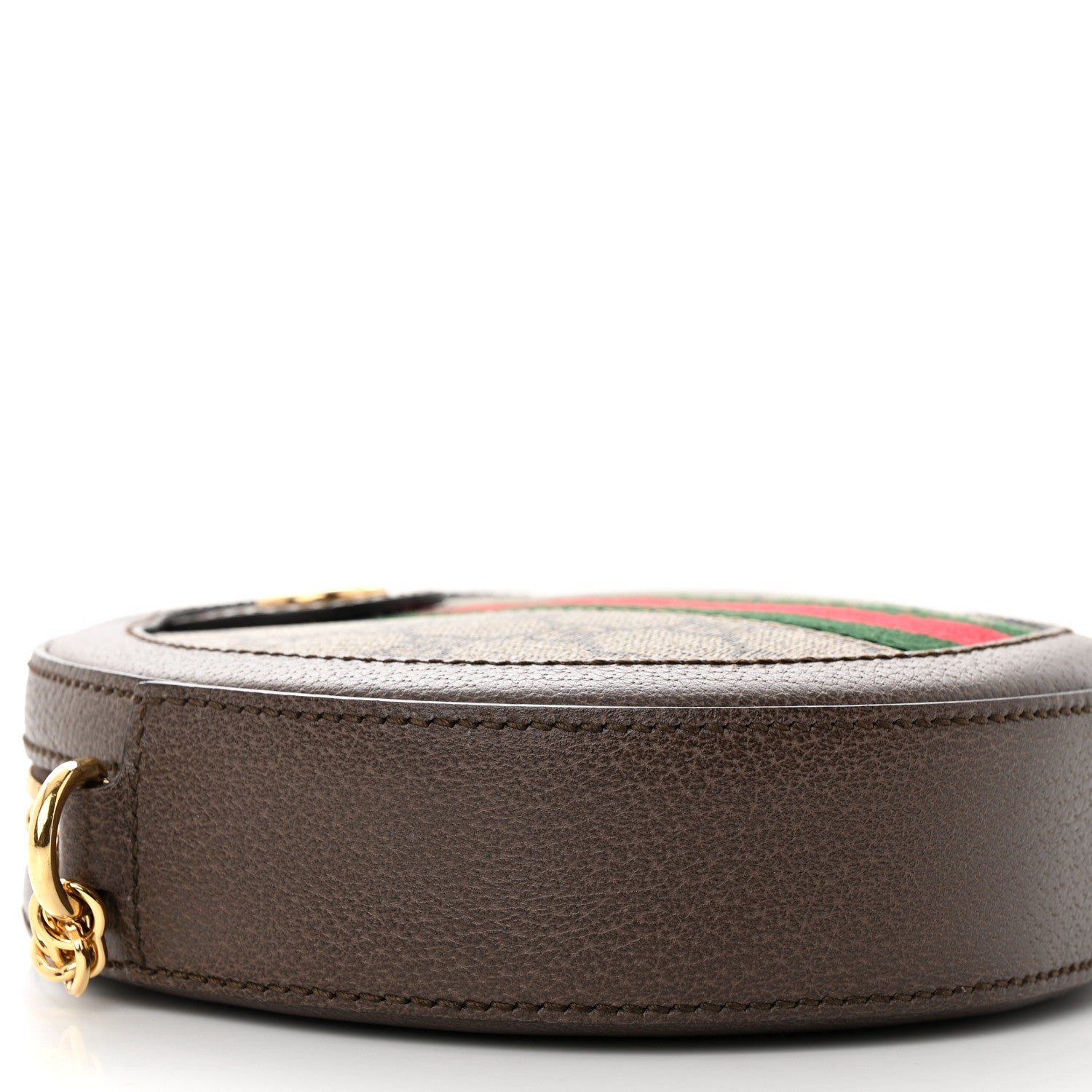 Gucci GG Supreme Monogram Web Mini Ophidia Round Shoulder Bag Brown 9 of 12