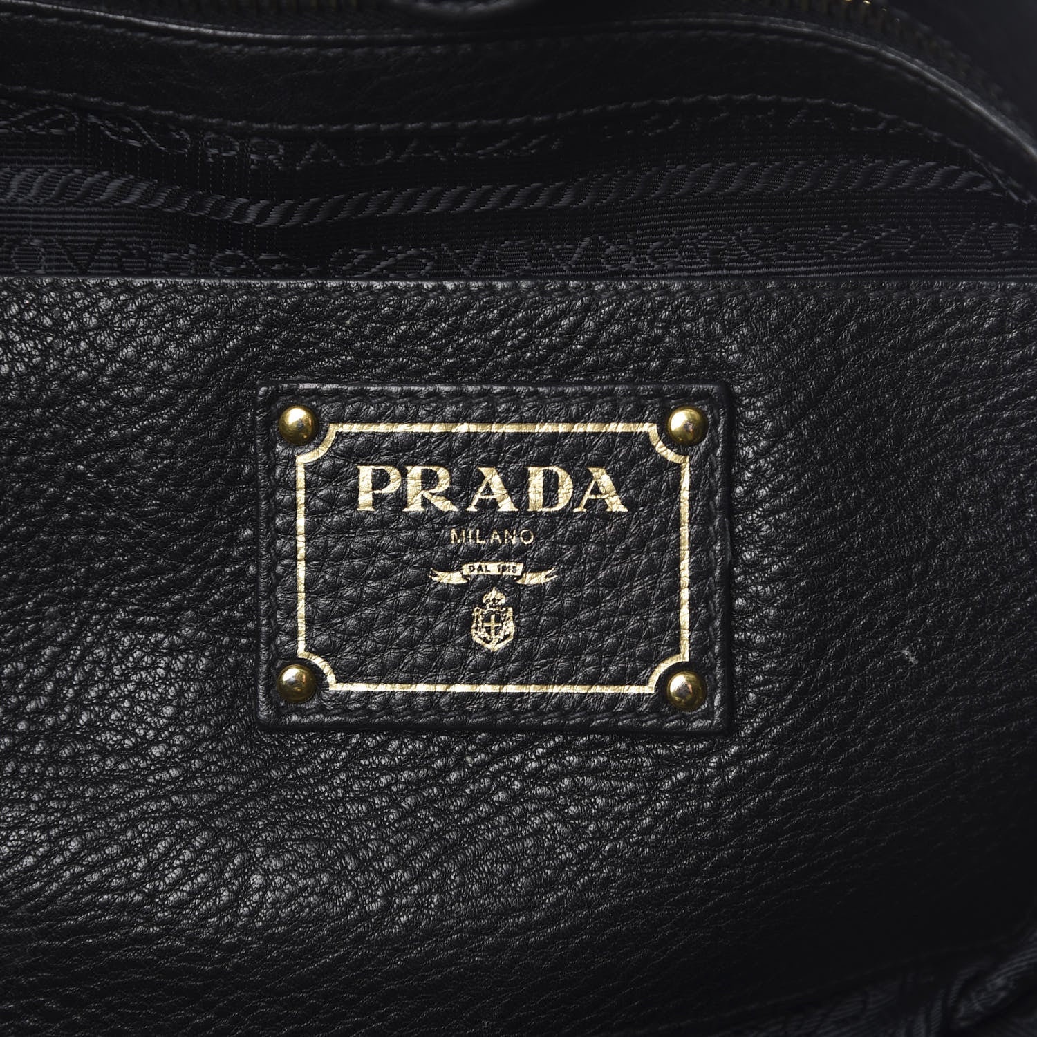 Prada Vitello Daino Side Pocket Tote Black 6 of 15