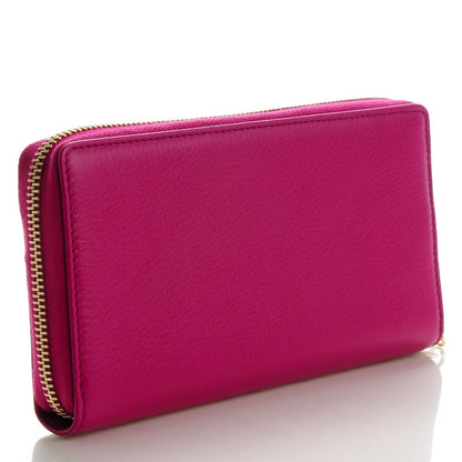 Gucci Pebbled Calfskin Soho Zip Around Wallet Bright Bougainvillea 3 of 7